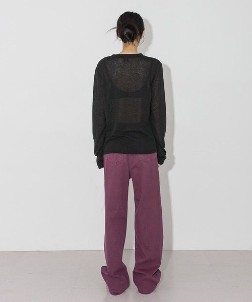 FOLLOWIN(フォロウィン)の「【UNISEX】オールシーズンデイリーカラーワイドコットンパンツ(デニムパンツ・レディース・アイボリー/ブラック/ブラウン/バーガンディー・SMALL/MEDIUM/LARGE)」の20枚目の写真