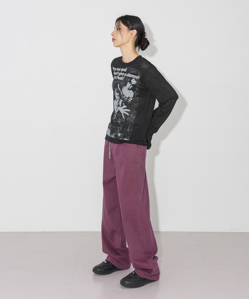 FOLLOWIN(フォロウィン)の「【UNISEX】オールシーズンデイリーカラーワイドコットンパンツ(デニムパンツ・レディース・アイボリー/ブラック/ブラウン/バーガンディー・SMALL/MEDIUM/LARGE)」の22枚目の写真