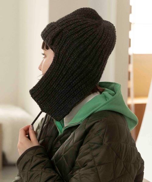 CONTROL FREAK / CTFK(コントロールフリーク)の「CONTROL FREAK(コントロールフリーク)バラクラバニットキャップ(キャップ・レディース・ベージュ/チャコール・FREE)」の13枚目の写真