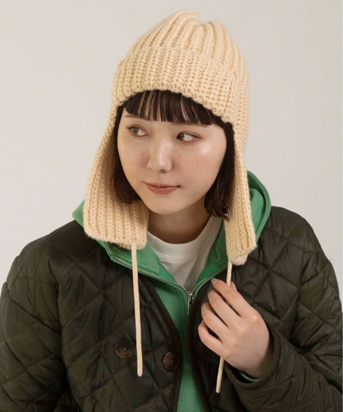 CONTROL FREAK / CTFK(コントロールフリーク)の「CONTROL FREAK(コントロールフリーク)バラクラバニットキャップ(キャップ・レディース・ベージュ/チャコール・FREE)」の16枚目の写真