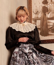 axes femme（アクシーズファム）の「レース襟付シフォンブラウス 