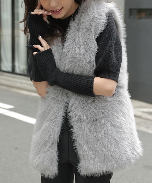 アンミヌ unminou♥新品未使用 エコファーベスト anuke 【限定SALE】 アンヌーク 即日発送 Eco Fur Vest 62420102