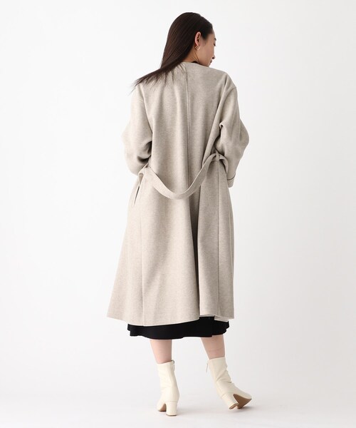 OPAQUE.CLIP（オペークドットクリップ）の「◆ライトメルトン ノーカラーコート（ノーカラーコート・レディース・ナチュラル/ブラウン系その他2・36/38/40）」の3枚目の写真