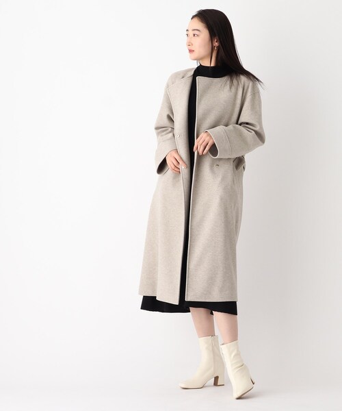 OPAQUE.CLIP（オペークドットクリップ）の「◆ライトメルトン ノーカラーコート（ノーカラーコート・レディース・ナチュラル/ブラウン系その他2・36/38/40）」の5枚目の写真