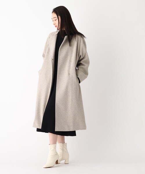 OPAQUE.CLIP（オペークドットクリップ）の「◆ライトメルトン ノーカラーコート（ノーカラーコート・レディース・ナチュラル/ブラウン系その他2・36/38/40）」の6枚目の写真