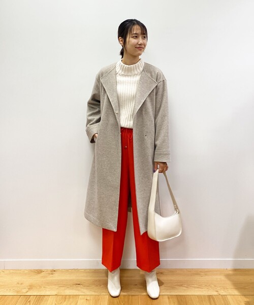 OPAQUE.CLIP（オペークドットクリップ）の「◆ライトメルトン ノーカラーコート（ノーカラーコート・レディース・ナチュラル/ブラウン系その他2・36/38/40）」の7枚目の写真