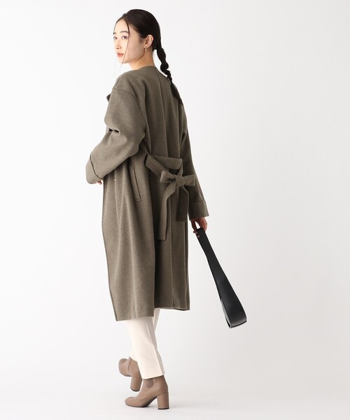 OPAQUE.CLIP（オペークドットクリップ）の「◆ライトメルトン ノーカラーコート（ノーカラーコート・レディース・ナチュラル/ブラウン系その他2・36/38/40）」の11枚目の写真