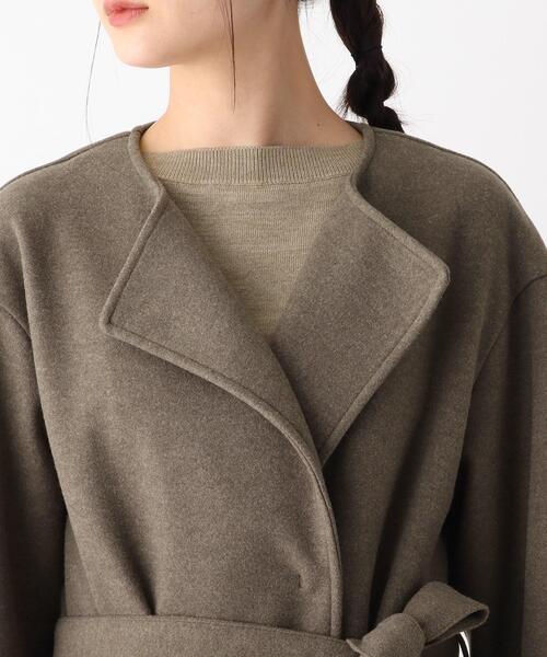 OPAQUE.CLIP（オペークドットクリップ）の「◆ライトメルトン ノーカラーコート（ノーカラーコート・レディース・ナチュラル/ブラウン系その他2・36/38/40）」の19枚目の写真