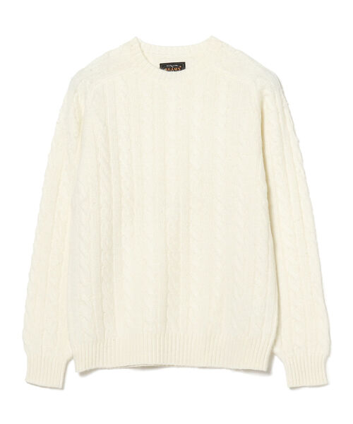 BEAMS PLUS(ビームスプラス)の「BEAMS PLUS / 5ゲージ シャギー ケーブルニット クルーネック(ニット/セーター・メンズ・オフホワイト/ネイビー/ベージュ/ブラウン/レッド系その他3/オレンジ/インディゴブルー/ブラック/オリーブ/グレー・LARGE/X-LARGE/MEDIUM/SMALL)」の19枚目の写真