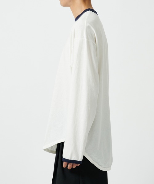 marka（マーカ）の「RINGER BASE BALL TEE L/S（Tシャツ/カットソー・メンズ・ホワイト/グリーン・1/2）」の5枚目の写真