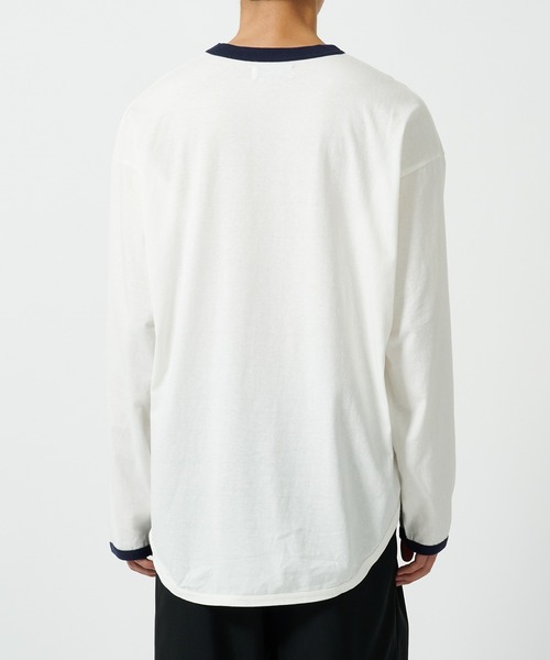 marka（マーカ）の「RINGER BASE BALL TEE L/S（Tシャツ/カットソー・メンズ・ホワイト/グリーン・1/2）」の6枚目の写真