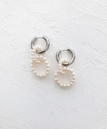 ダブル淡水パールピアス