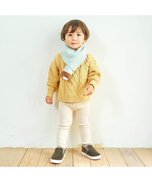 apres les cours（アプレレクール）の「3柄ニットマフラー（マフラー・キッズ・ミント/その他2/キャメル・95/140）」の4枚目の写真