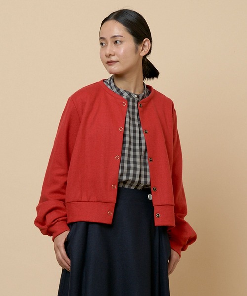 NIMES（ニーム）の「ドットボタンノーカラージャケット（その他アウター・レディース・チャコールグレー・FREE）」の3枚目の写真