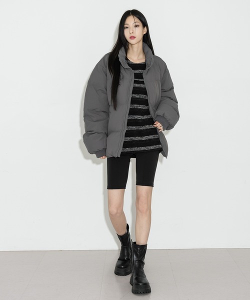 バイカーニットパンツ　ブラックS STYLEMIXER ニットバイカーパンツ BLK -ファッション通販