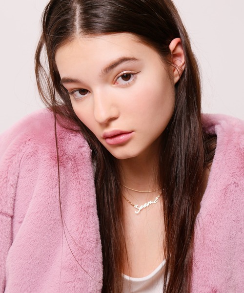 Seemi. byNICECLAUP( シーミーバイナイスクラップ)の「【Seemi】Seemi revivalショートファーコート(ノーカラーコート・レディース・ピンク/ベージュ・FREE)」の14枚目の写真