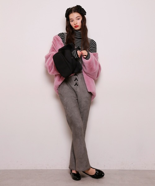 Seemi. byNICECLAUP( シーミーバイナイスクラップ)の「【Seemi】Seemi revivalショートファーコート(ノーカラーコート・レディース・ピンク/ベージュ・FREE)」の8枚目の写真