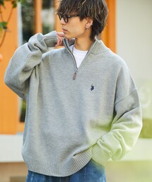 U.S. POLO ASSN. | 【22FW】【U.S. POLO ASSN./ユーエスポロアッスン】 別注ハーフジップリブニット/ハーフジップセーター/タートルネック/ユニセックス(ニット/セーター)