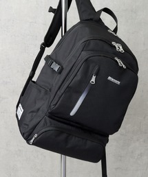 グラデーションジップ ダブルポケット ラウンドバックパック 30L / ビジネスリュック / PCポケット付き / 大容量リュック