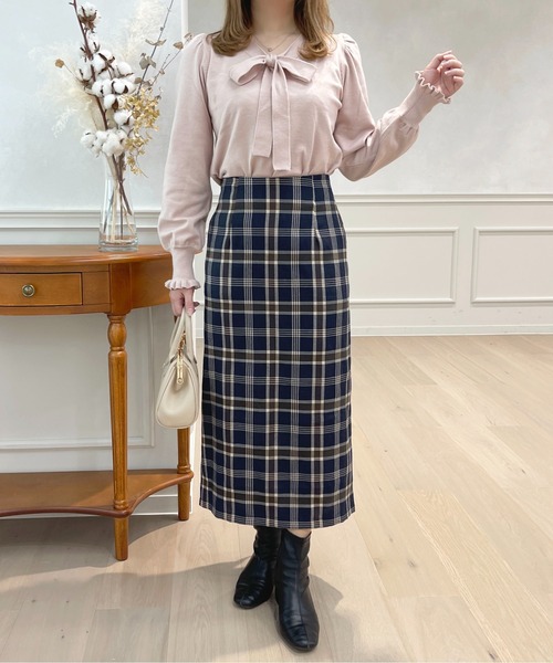 apres jour（アプレジュール）の「チェックナロースカート【ZOZOTOWN限定アイテム】（スカート・レディース・ボルドー/ネイビー/ダークブラウン・フリー/X-LARGE）」の20枚目の写真