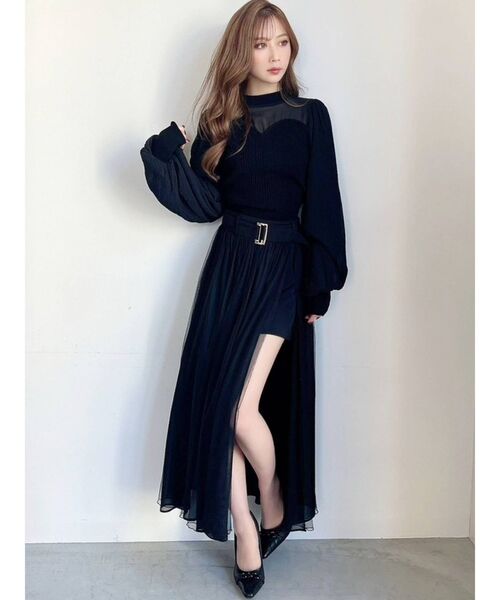 RESEXXY（リゼクシー）の「シアードッキングニットトップス（ニット/セーター・レディース・ブラック/アイボリー/ピンク・FREE）」の13枚目の写真