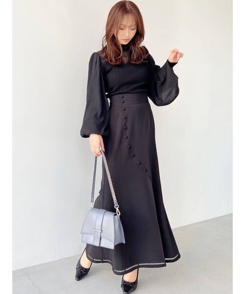 RESEXXY（リゼクシー）の「シアードッキングニットトップス（ニット/セーター・レディース・ブラック/アイボリー/ピンク・FREE）」の16枚目の写真