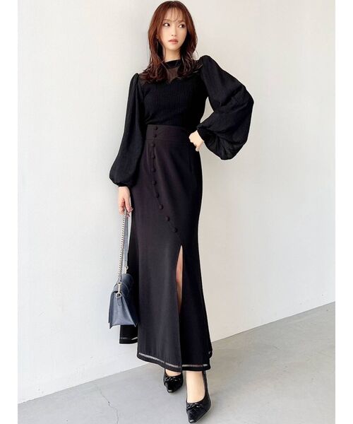 RESEXXY（リゼクシー）の「シアードッキングニットトップス（ニット/セーター・レディース・ブラック/アイボリー/ピンク・FREE）」の17枚目の写真