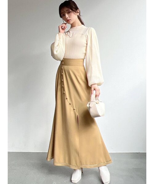 RESEXXY（リゼクシー）の「シアードッキングニットトップス（ニット/セーター・レディース・ブラック/アイボリー/ピンク・FREE）」の19枚目の写真