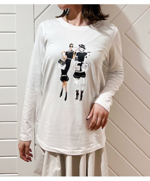 【セール】【DESERT ROSE/デザートローズ】WOMENプリント装飾カットソー(Tシャツ/カットソー)|Desert Rose(デザートローズ) 【セール】【DESERT ROSE/デザートローズ】WOMENプリント装飾カットソー(Tシャツ/カットソー)|Desert Rose(デザートローズ)