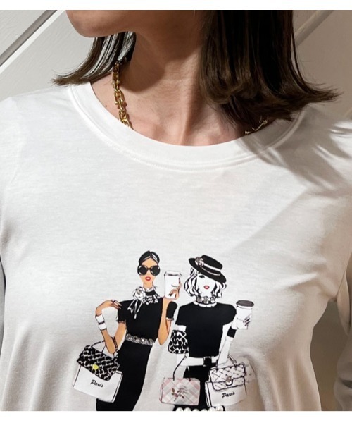 【セール】【DESERT ROSE/デザートローズ】WOMENプリント装飾カットソー(Tシャツ/カットソー)|Desert Rose(デザートローズ) 【セール】【DESERT ROSE/デザートローズ】WOMENプリント装飾カットソー(Tシャツ/カットソー)|Desert Rose(デザートローズ)