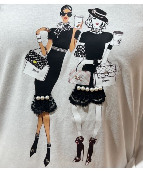 【セール】【DESERT ROSE/デザートローズ】WOMENプリント装飾カットソー(Tシャツ/カットソー)|Desert Rose(デザートローズ) 【セール】【DESERT ROSE/デザートローズ】WOMENプリント装飾カットソー(Tシャツ/カットソー)|Desert Rose(デザートローズ)