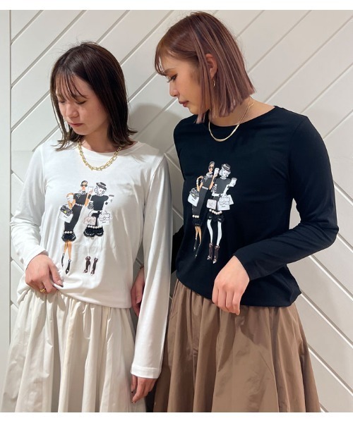 【セール】【DESERT ROSE/デザートローズ】WOMENプリント装飾カットソー(Tシャツ/カットソー)|Desert Rose(デザートローズ) 【セール】【DESERT ROSE/デザートローズ】WOMENプリント装飾カットソー(Tシャツ/カットソー)|Desert Rose(デザートローズ)