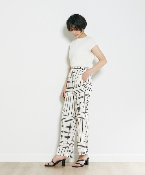 INED CLARO(イネドクラロ)の「コットンMIXフレンチスリーブニット(ニット/セーター・レディース・オフホワイト/サックスブルー/オレンジ・フリー)」の6枚目の写真