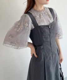 mysty woman | フローラルレースシアーSSブラウス 188201(シャツ/ブラウス)