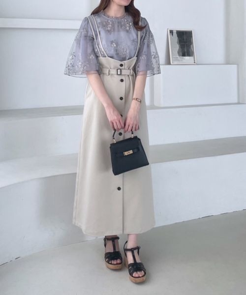 フローラルレース セール】フローラルレースシアーSSブラウス 188201（シャツ