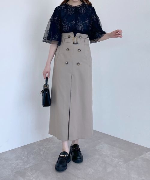 フローラルレース セール】フローラルレースシアーSSブラウス 188201（シャツ