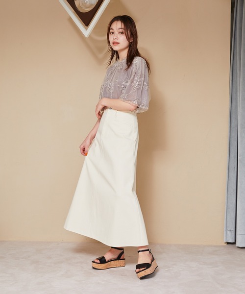 フローラルレース セール】フローラルレースシアーSSブラウス 188201（シャツ