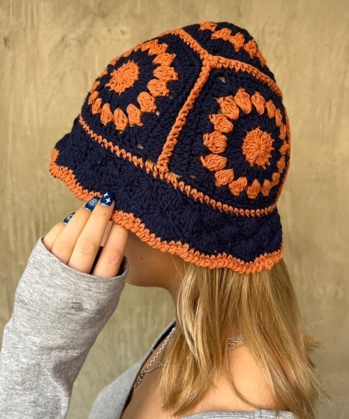 nemne store(ネンネストア)の「【nemne】クロシェ編みバケットハット(ハット・レディース・パープル/グリーン/アイボリー/ブラック・フリー)」の2枚目の写真