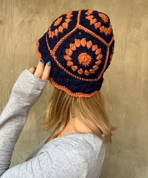 nemne store(ネンネストア)の「【nemne】クロシェ編みバケットハット(ハット・レディース・パープル/グリーン/アイボリー/ブラック・フリー)」の16枚目の写真