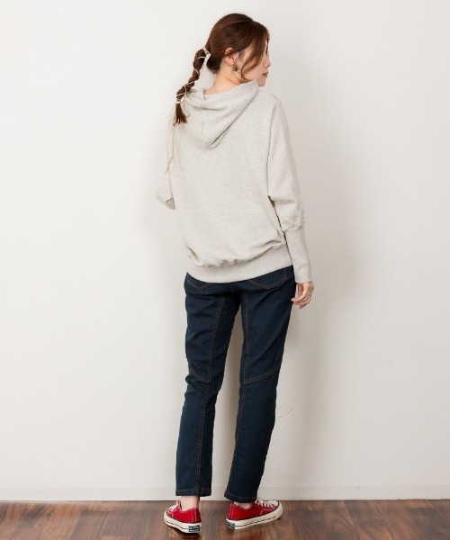 atONE(アットワン)の「atONE ウエストリブデニムサルエルパンツ(デニムパンツ・レディース・ブルー/ワンウォッシュ/ネイビー・M/3L/4L/LL/L)」の10枚目の写真