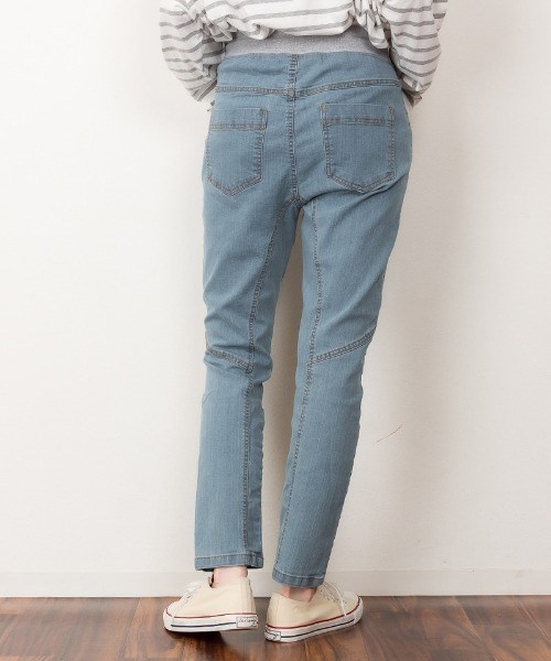 atONE(アットワン)の「atONE ウエストリブデニムサルエルパンツ(デニムパンツ・レディース・ブルー/ワンウォッシュ/ネイビー・M/3L/4L/LL/L)」の18枚目の写真