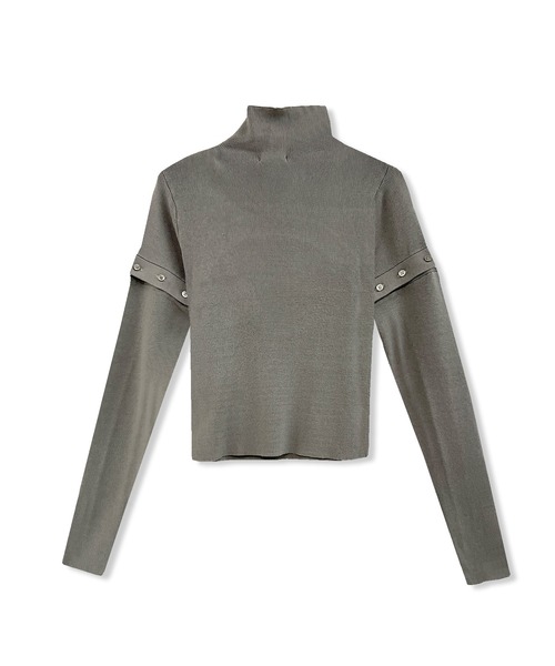 ANDGEEBEE(アンジービー)の「ボタンニットトップス(ニット/セーター・レディース・グレー/ブラック・MEDIUM)」の8枚目の写真