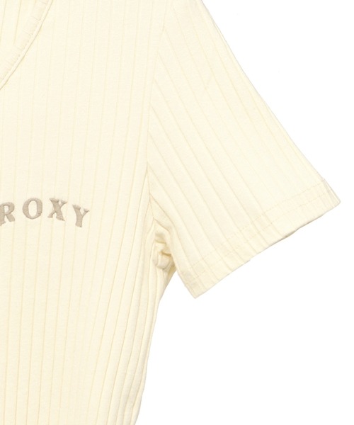 ROXY（ロキシー）の「ROXY RIB SHORTSLEEVE/ロキシー半袖ショート丈リブTシャツ（Tシャツ/カットソー・レディース・グリーン/ブラック/ナチュラル・SMALL/MEDIUM/LARGE）」の6枚目の写真