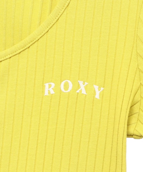 ROXY（ロキシー）の「ROXY RIB SHORTSLEEVE/ロキシー半袖ショート丈リブTシャツ（Tシャツ/カットソー・レディース・グリーン/ブラック/ナチュラル・SMALL/MEDIUM/LARGE）」の7枚目の写真