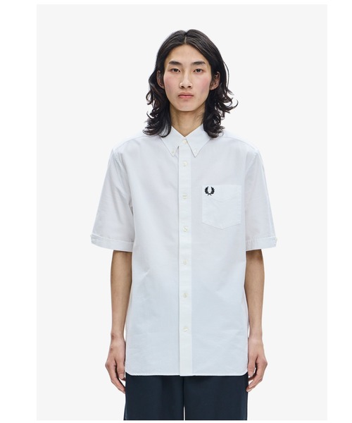 FRED PERRY（フレッドペリー）の「Oxford Shirt（シャツ/ブラウス・メンズ・ホワイト/ライトグレー/ネイビー/ブルー/グレー/オフホワイト/グリーン・S/M/L）」の9枚目の写真