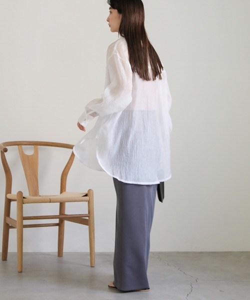 select MOCA（セレクトモカ）の「クリンクルオーバーシアーシャツ（シャツ/ブラウス・レディース・ベージュ/ホワイト/ブラック・FREE）」の13枚目の写真