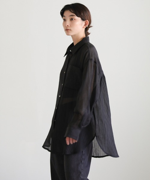 select MOCA（セレクトモカ）の「クリンクルオーバーシアーシャツ（シャツ/ブラウス・レディース・ベージュ/ホワイト/ブラック・FREE）」の20枚目の写真