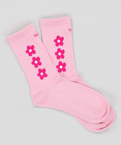 SPINNS（スピンズ）の「３連フラワーデザイン リブソックス（ソックス/靴下・レディース・ブルー/ピンク/ホワイト/イエロー・ONESIZE）」の11枚目の写真