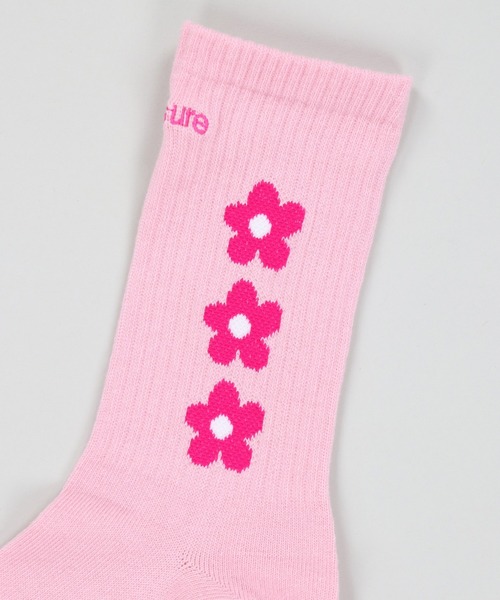 SPINNS（スピンズ）の「３連フラワーデザイン リブソックス（ソックス/靴下・レディース・ブルー/ピンク/ホワイト/イエロー・ONESIZE）」の12枚目の写真