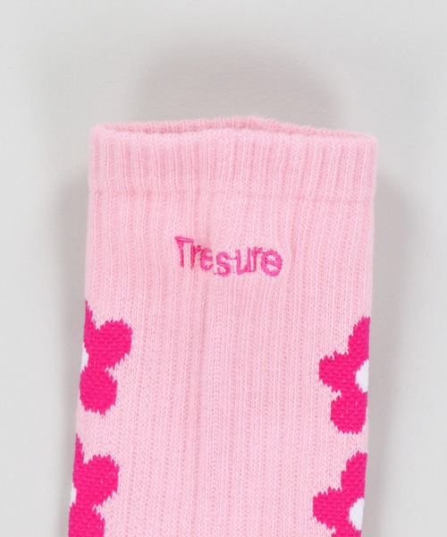 SPINNS（スピンズ）の「３連フラワーデザイン リブソックス（ソックス/靴下・レディース・ブルー/ピンク/ホワイト/イエロー・ONESIZE）」の8枚目の写真